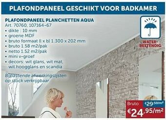 Zelfbouwmarkt Plafondpaneel planchetten aqua aanbieding