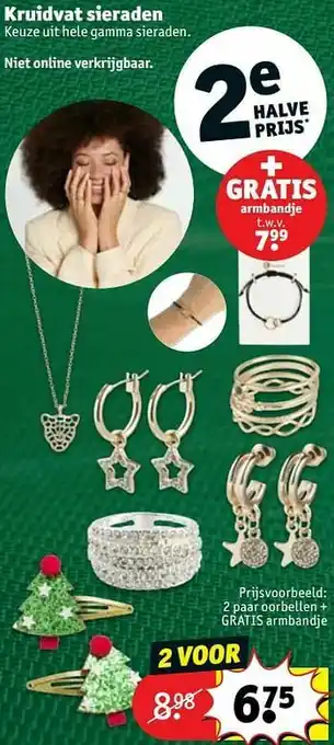 Kruidvat 2 paar oorbellen + gratis armbandje aanbieding