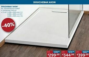 Zelfbouwmarkt Douchebak akon aanbieding