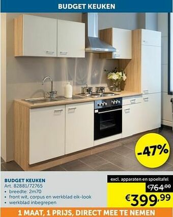Zelfbouwmarkt Budget keuken aanbieding