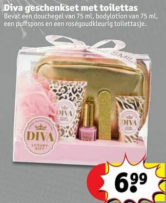 Kruidvat Diva geschenkset met toilettas aanbieding