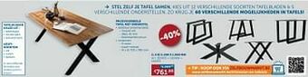 Zelfbouwmarkt Tafel met onderstel aanbieding