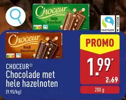 ALDI Choceur Chocolade met Hele Hazelnoten aanbieding