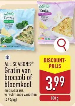 ALDI All Seasons Gratin van Broccoli of Bloemkool aanbieding