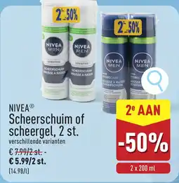 ALDI Nivea Scheerschuim of Scheergel aanbieding