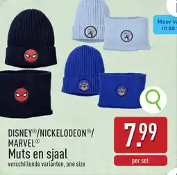 ALDI Disney / Nickelodeon / Marvel Muts en Sjaal aanbieding