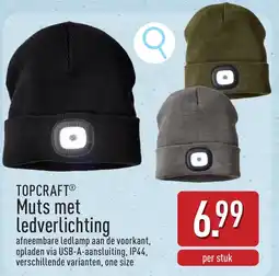ALDI TopCraft Muts met Ledverlichting aanbieding