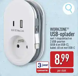 ALDI Workzone USB-oplader aanbieding
