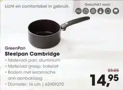 Hanos GreenPan Steelpan Cambridge aanbieding