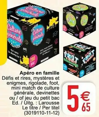 Cora Apéro en famille aanbieding