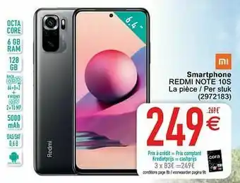Cora Xiaomi smartphone redmi note 10s aanbieding
