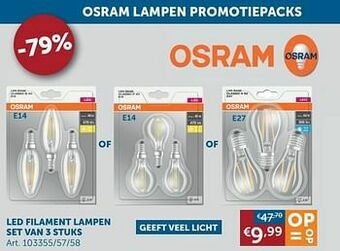 Zelfbouwmarkt Led filament lampen set van 3 stuks aanbieding