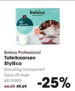 Hanos Bolsius Professional Tafelkaarsen StylEco aanbieding