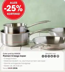 Hanos Cater profi by Hanos Pannen 5-laags koper aanbieding