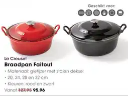 Hanos Le Creuset Braadpan Faitout aanbieding