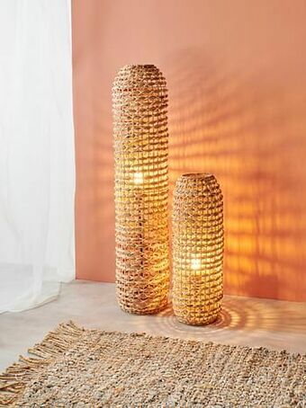 Deba Meubelen Vloerlamp ROTA groot - Naturel Hout aanbieding
