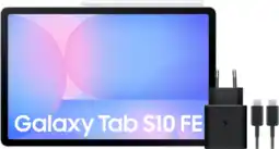 Coolblue Samsung Galaxy Tab S10 FE 10,9 inch 256GB Wifi Lichtblauw + Oplaadpakket aanbieding