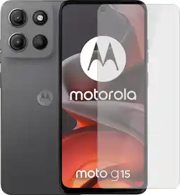Coolblue Motorola Moto G15 128GB Grijs 4G + Just in Case Tempered Glass Screenprotector aanbieding