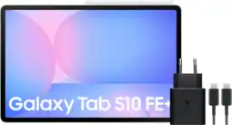 Coolblue Samsung Galaxy Tab S10 FE Plus 13,1 Pouces 128 Go Wifi Bleu Clair + Pack de Charge aanbieding