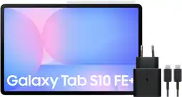 Coolblue Samsung Galaxy Tab S10 FE Plus 13,1 Pouces 256 Go Wifi Bleu Clair + Pack de Charge aanbieding