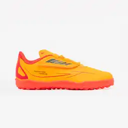 Decathlon Voetbalschoenen met klittenband voor kinderen 160 Easy turf oranje aanbieding