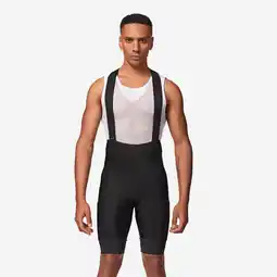 Decathlon Korte fietsbroek met bretels voor fris weer heren RCR 2 zwart aanbieding