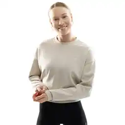 Decathlon Dames Fitness training cropped sweater Ignite Beige aanbieding