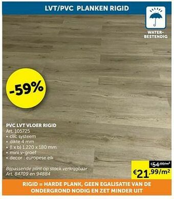 Zelfbouwmarkt Pvc lvt vloer rigid aanbieding