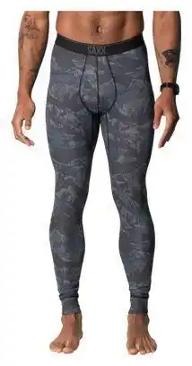 Decathlon Saxx Quest Mountainscape Lange Panty Blauw aanbieding