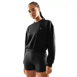 Decathlon Dames Fitness training cropped sweater Studio Zwart aanbieding