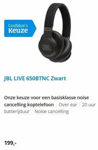 Coolblue JBL Live 650BTNC Zwart aanbieding