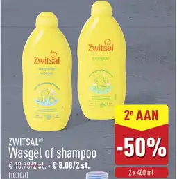 ALDI Zwitsal Wasgel of Shampoo aanbieding