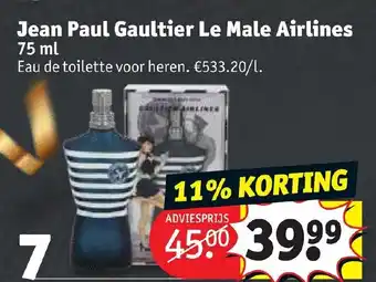 Kruidvat Jean Paul Gaultier Le Male Airline 75ml aanbieding