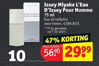 Kruidvat Issey Miyake L'Eau D'Issey Pour Homme 75ml aanbieding