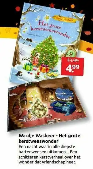 Boekenvoordeel Wardje wasbeer - het grote kerstwenswonder aanbieding