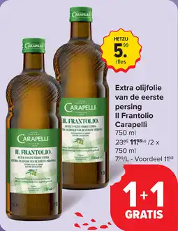 Carrefour Extra olijfolie van de eerste persing Il Frantolio Carapelli aanbieding