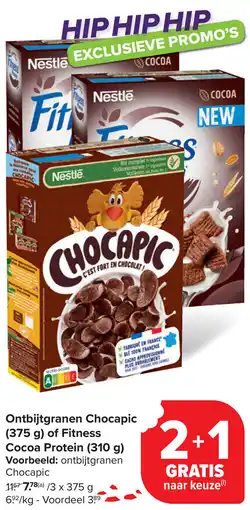 Carrefour Ontbijtgranen Chocapic of Fitness Cocoa Protein aanbieding