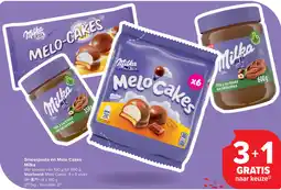 Carrefour Smeerpasta en Melo Cakes Milka aanbieding