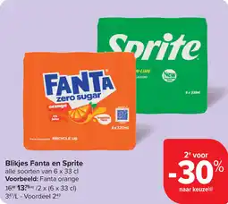 Carrefour Blikjes Fanta en Sprite aanbieding