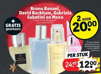 Kruidvat Bruno Banani, David Beckham, Gabriela Sabatini en Mexx aanbieding