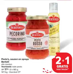 Carrefour Pesto's, Sauzen en Sprays Bertolli aanbieding