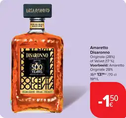 Carrefour Amaretto Disaronno aanbieding