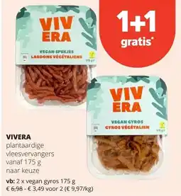 Spar VIVERA plantaardige vleesvervangers vanaf 175 g aanbieding