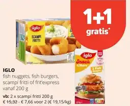 Spar IGLO scampi fritti 200 g aanbieding