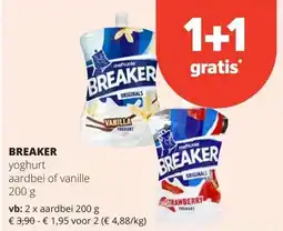 Spar BREAKER yoghurt aardbei of vanille 200 g aanbieding