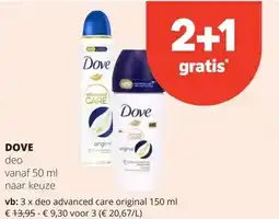 Spar DOVE deo vanaf 50 ml aanbieding