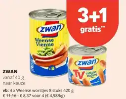 Spar ZWAN vanaf 40 g aanbieding