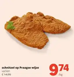 Spar schnitzel op Praagse wijze aanbieding