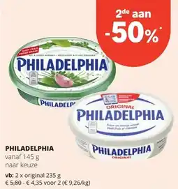 Spar PHILADELPHIA vanaf 145 g aanbieding