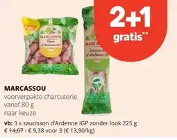 Spar MARCASSOU voorverpakte charcuterie vanaf 80 g aanbieding